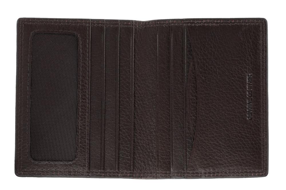 Zippo Geldbörse Hochformat Leder braun geöffnet