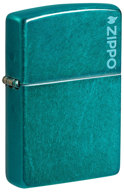 Klassisch in Candy-Blaugrün mit Zippo Logo