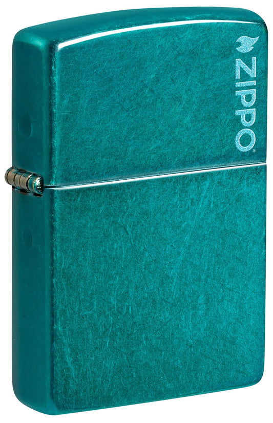 Klassisch in Candy-Blaugrün mit Zippo Logo