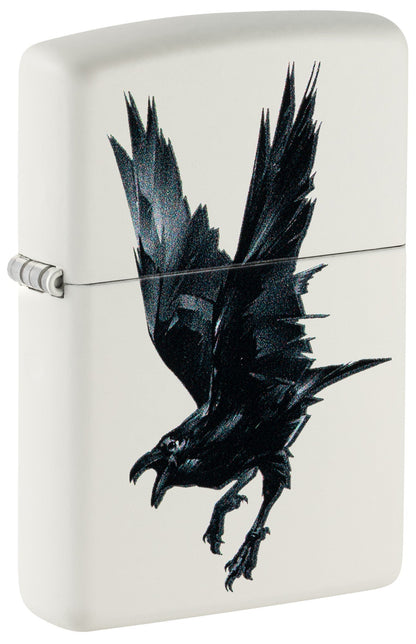 Zippo lighter with a raven design on a white background P1