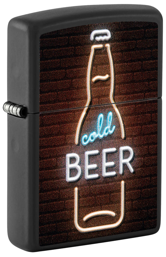 Zippo lighters with a 'Cold Beer' neon sign design P1