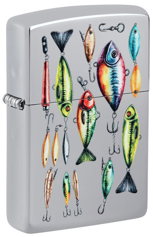 Zippo lighter with colorful fishing lures design P1