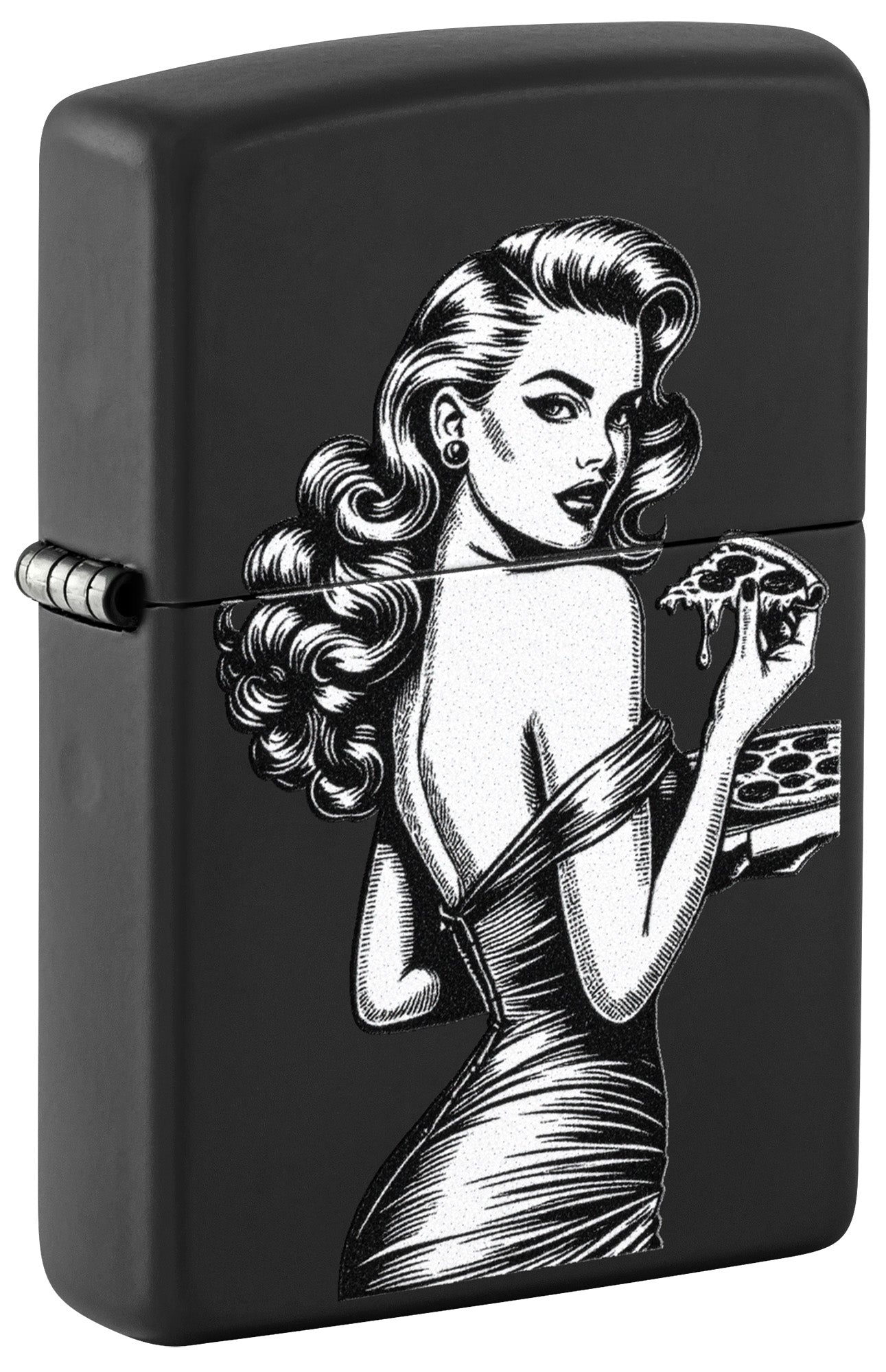 Pin-up mit Pizza