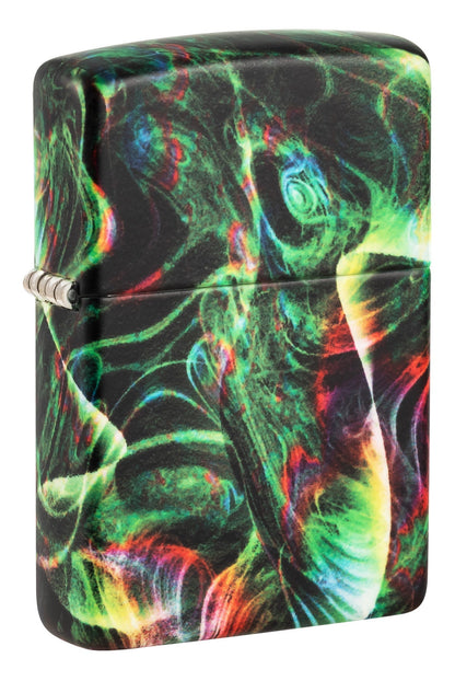 Zippo lighter with colorful abstract design P1
