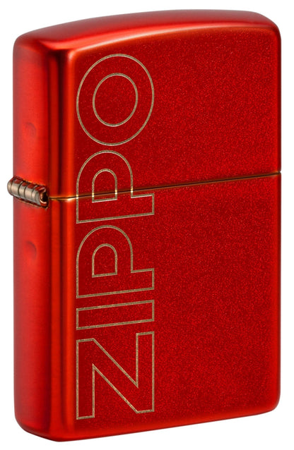 Red Zippo lighter with embossed logo P1