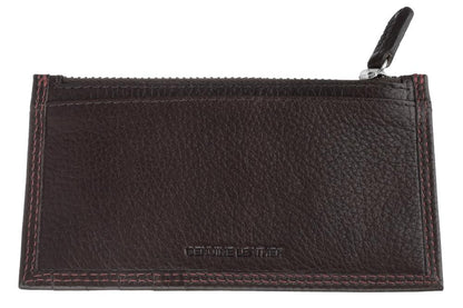Rückansicht Kartenhalter braun mit Reißverschlussfach Zippo gebranded