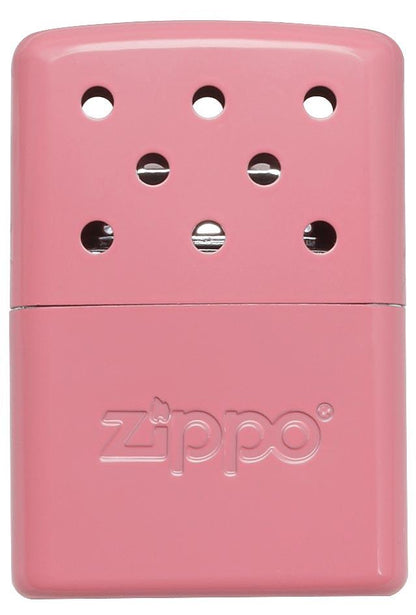 Frontansicht Zippo Handwärmer Metall Rosa klein