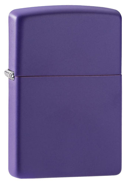 Frontansicht 3/4 Winkel Zippo Feuerzeug Basismodell violett matt